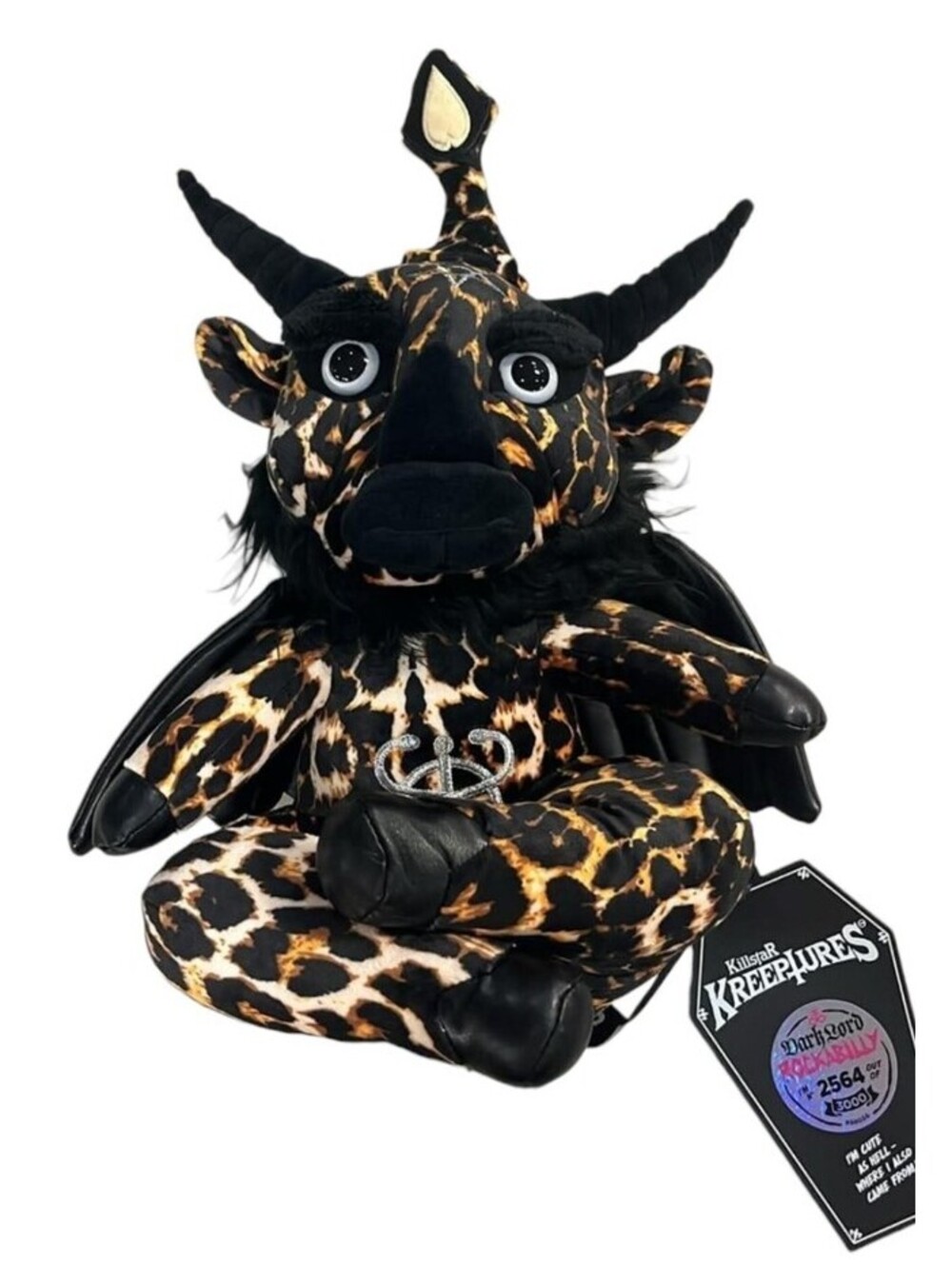 Killstar Kreepture Dark Lord Rockabilly Leopard Print Plush Numbered Limited NEW